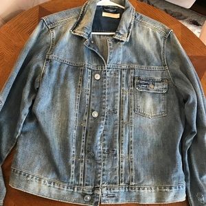 NWT Allsaints Faded distressed denim jacket small